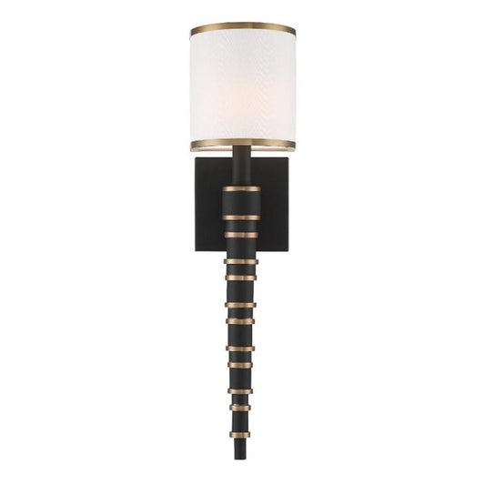 Crystorama Sloane Wall Sconce Vibrant Gold, Black Forged