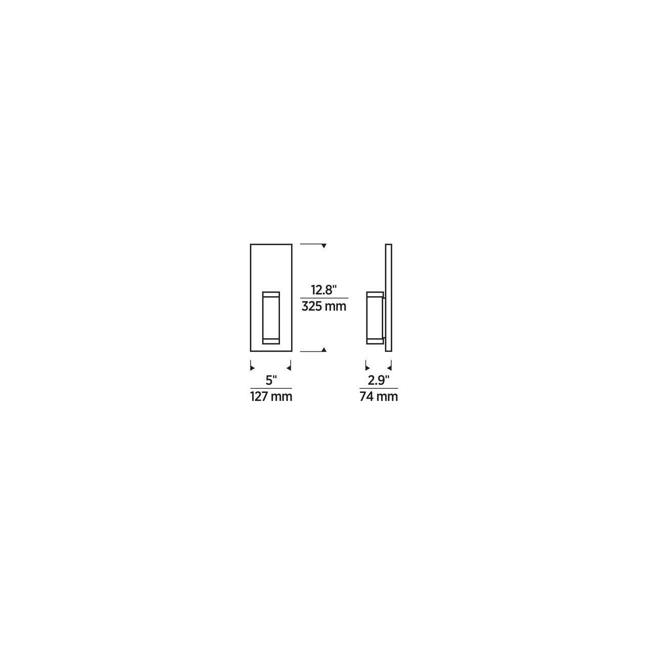 Visual Comfort Modern Dobson II LED Bathroom Wall Sconce 277V Black, Matte Black