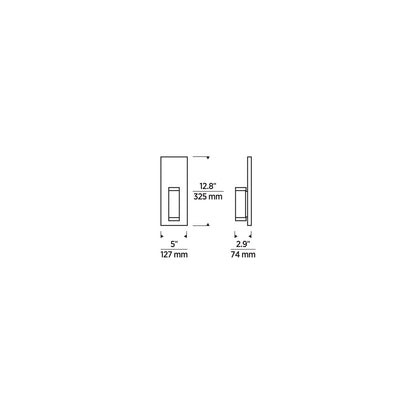 Visual Comfort Modern Dobson II LED Bathroom Wall Sconce 277V Black, Matte Black