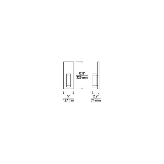 Visual Comfort Modern Dobson II LED Bathroom Wall Sconce 277V Black, Matte Black