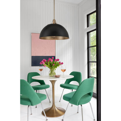 Soto 3 Light Matte Black + Antique Gold Pendant