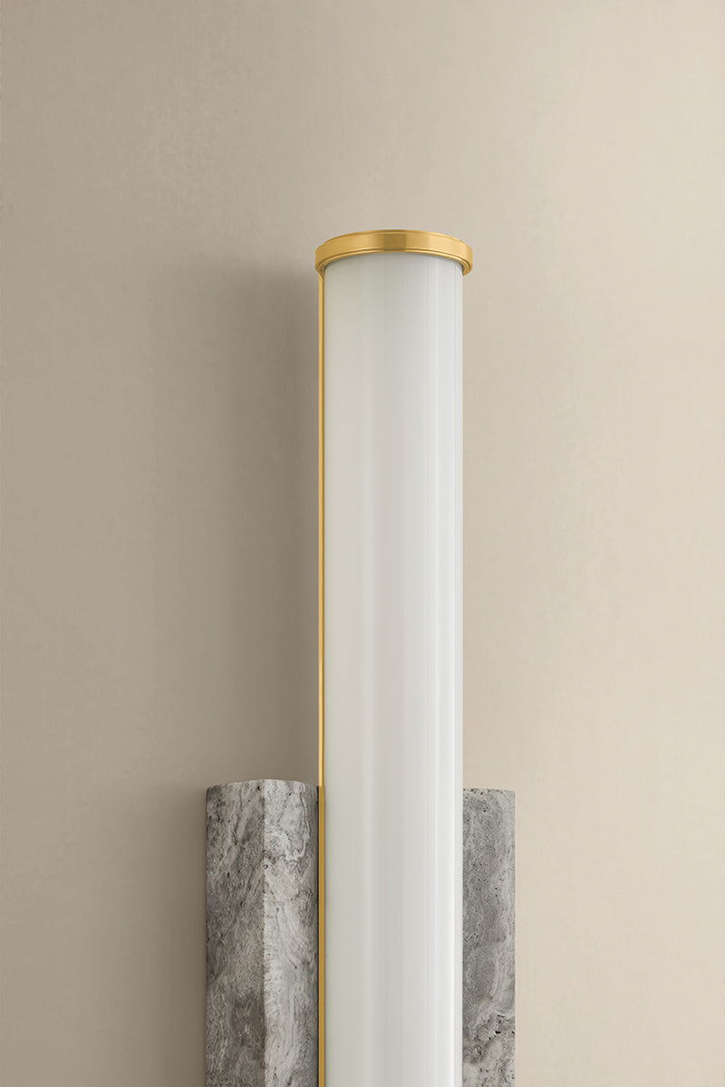 Hudson Valley Stony Point Wall Sconce Aged Brass detail view 9