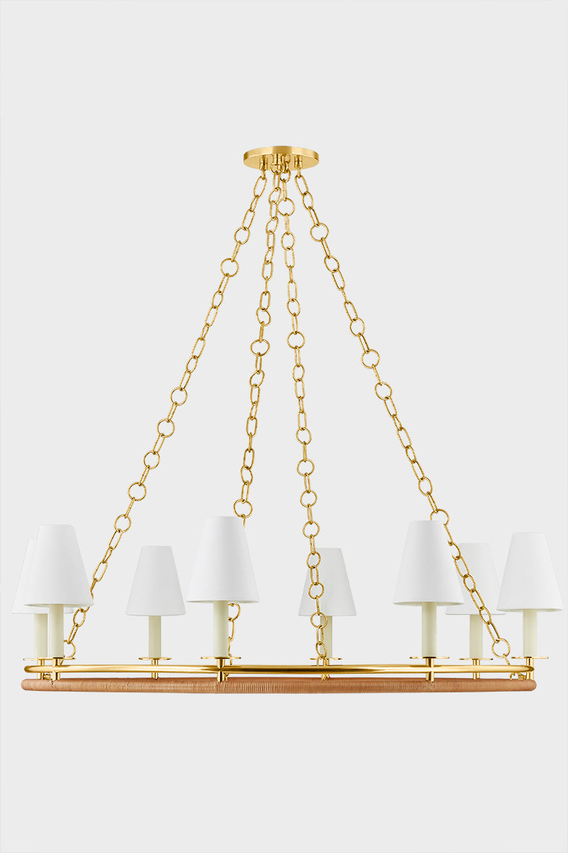 Hudson Valley Swanton 8-Light Chandelier Aged Brass detail view 3