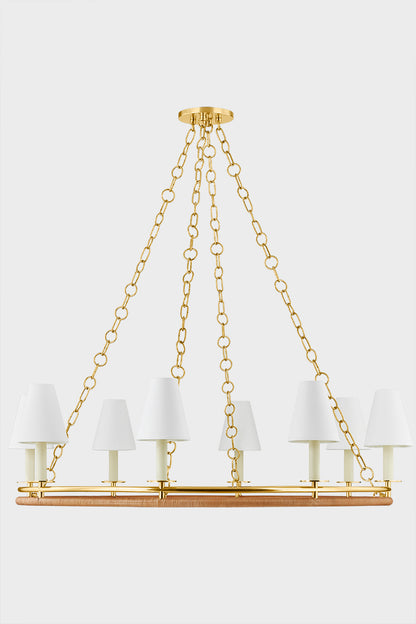 Hudson Valley Swanton 8-Light Chandelier Aged Brass detail view 3