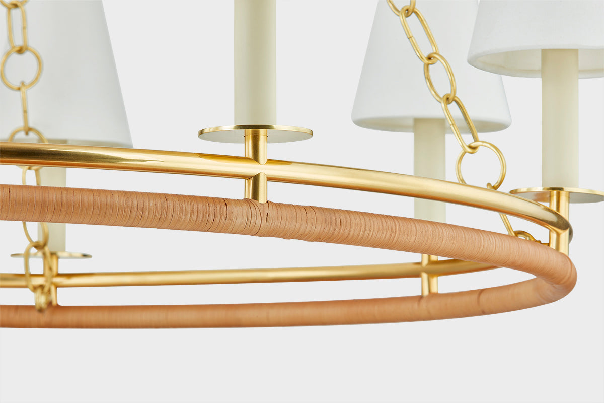 Hudson Valley Swanton 8-Light Chandelier Aged Brass detail view 4