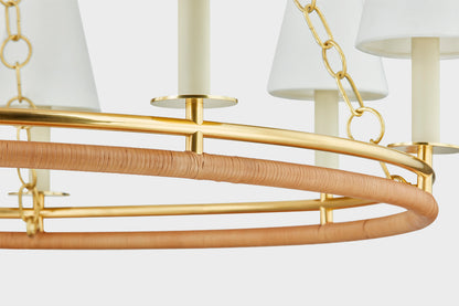 Hudson Valley Swanton 8-Light Chandelier Aged Brass detail view 4