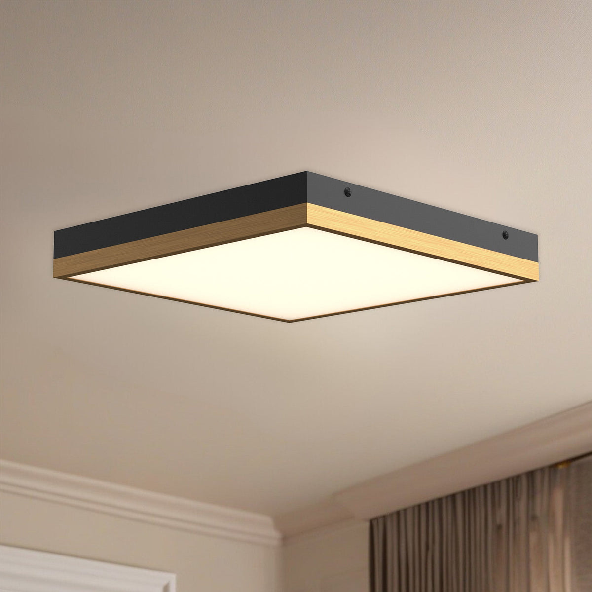 Sydney 14" LED Flush Mount - Aged Gold/Matte Black