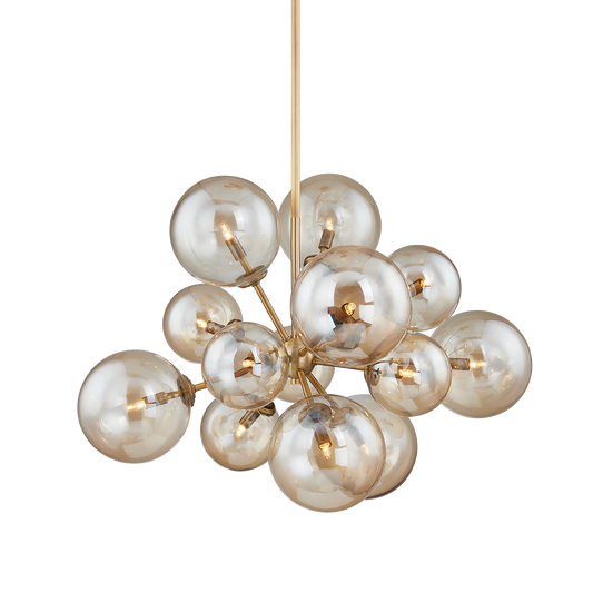 Troy Santee Chandelier Patina Brass