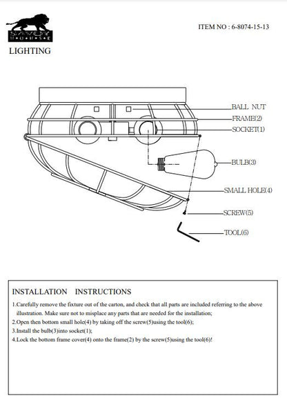 Flush Mounts-Savoy House-6-8074-15
