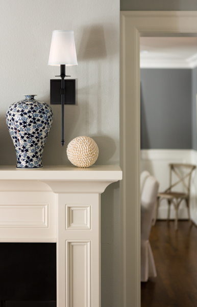 Monroe Wall Sconce, 1-Light, Matte Black, Soft White Fabric Shade, 20"H, Savoy House (9-302-1-89 1N3WC)