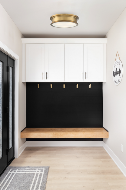 Watkins 3-Light Flush Mount in Warm Brass