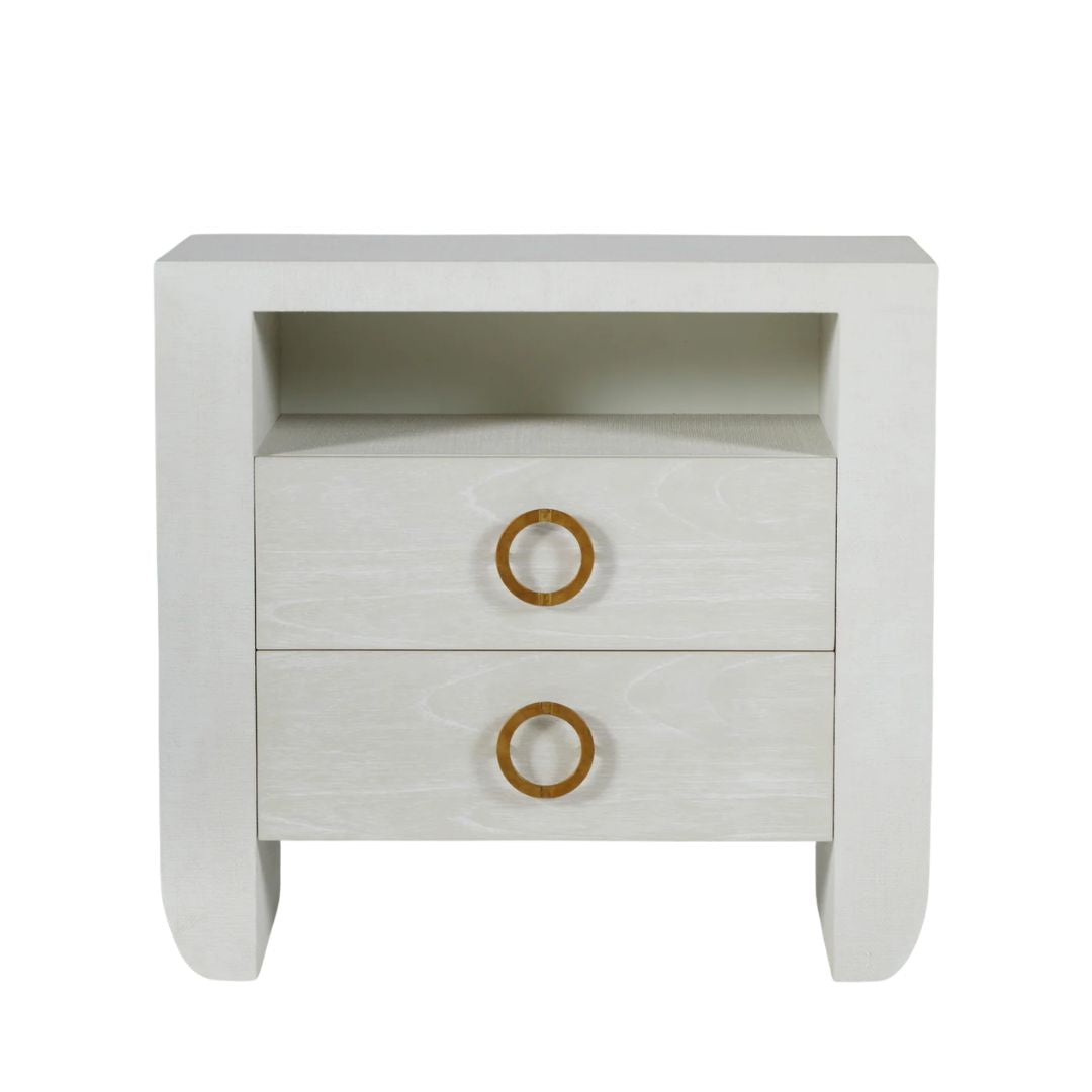 Gabby Sherie Nightstand White, Gold