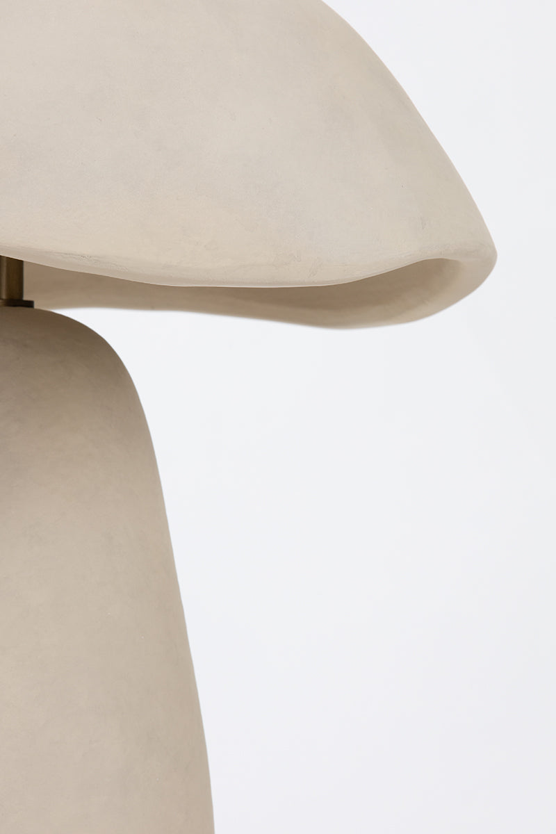 Troy Soloma Table Lamp Patina Brass/Ceramic Artisan White Detail 1