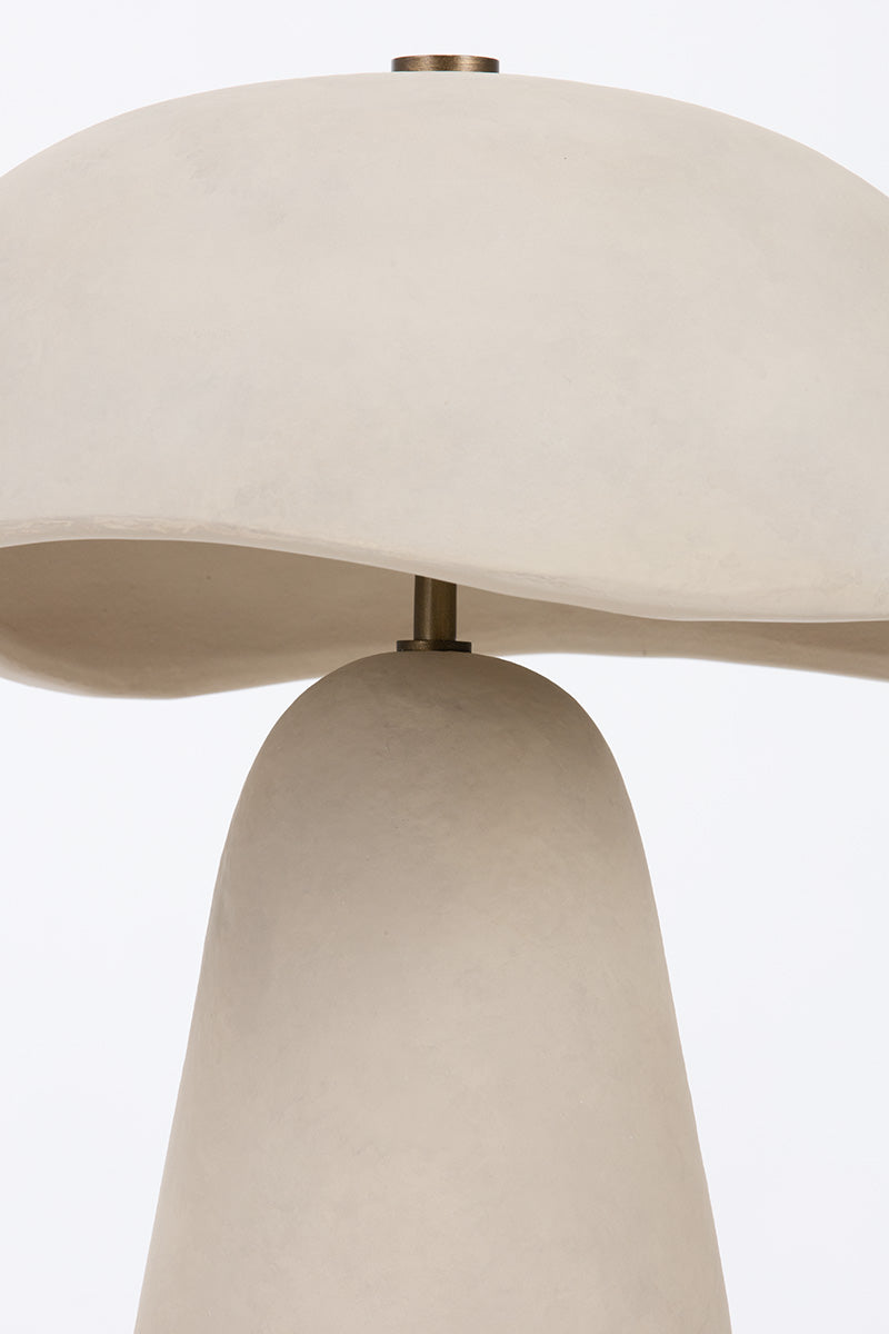 Troy Soloma Table Lamp Patina Brass/Ceramic Artisan White Detail 2