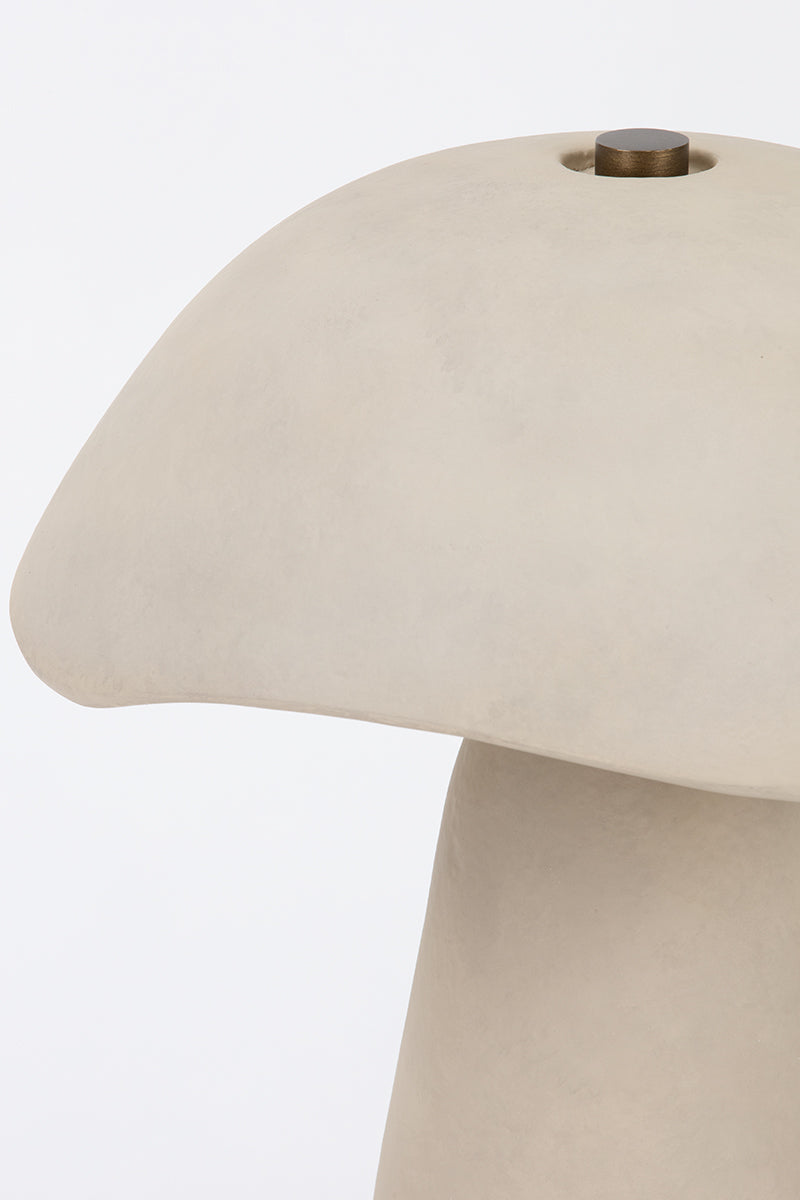 Troy Soloma Table Lamp Patina Brass/Ceramic Artisan White Detail 3