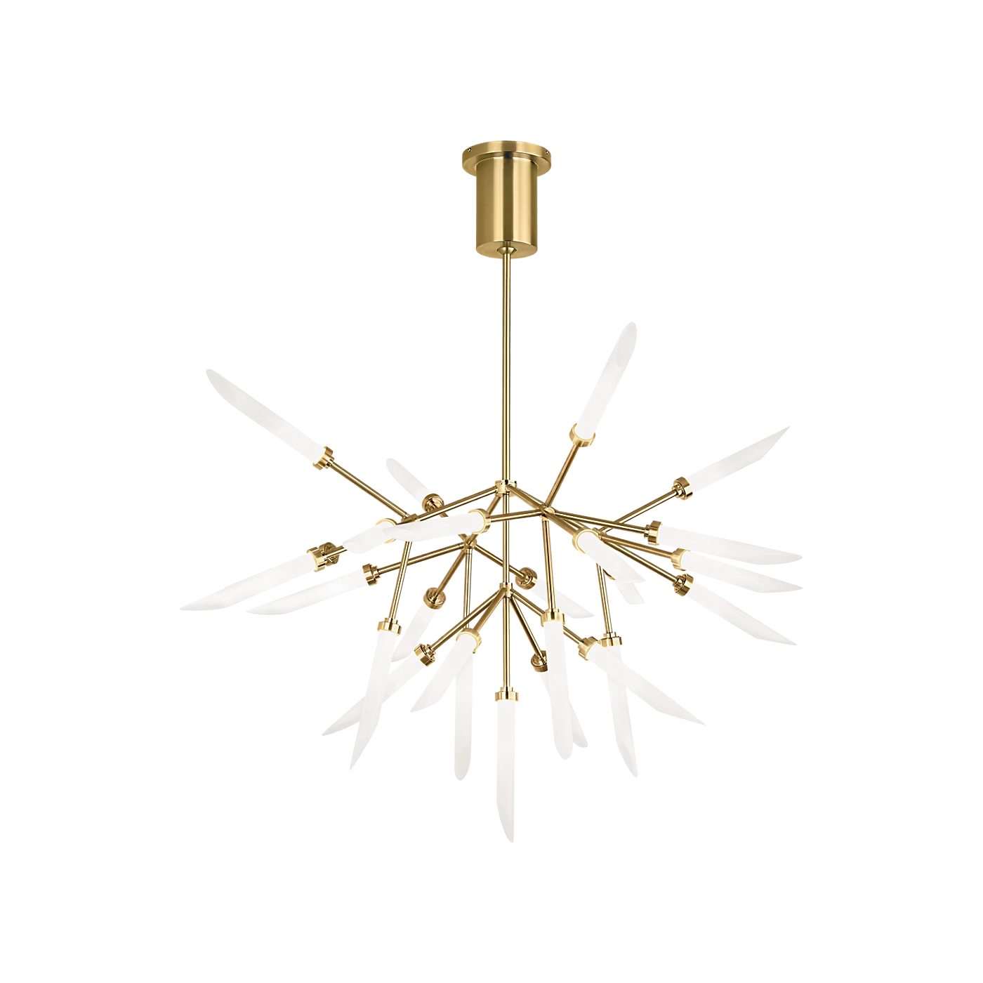 Visual Comfort Modern Spur Chandelier Brass, Aged Brass