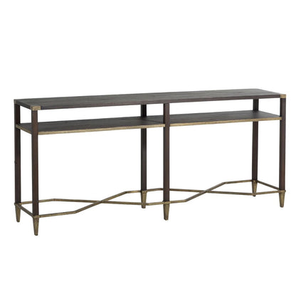 Gabby Sue Console Table Dark Brown, Gold