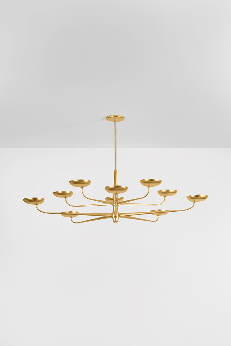 Hudson Valley Taormina 63" Chandelier Vintage Gold Leaf detail view 3