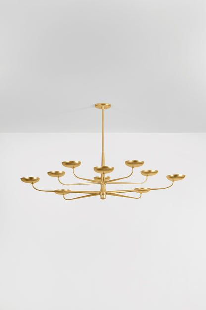 Hudson Valley Taormina 63" Chandelier Vintage Gold Leaf detail view 3