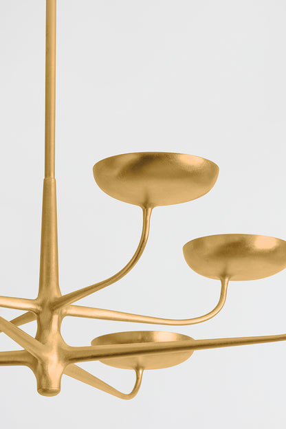 Hudson Valley Taormina 63" Chandelier Vintage Gold Leaf detail view 4