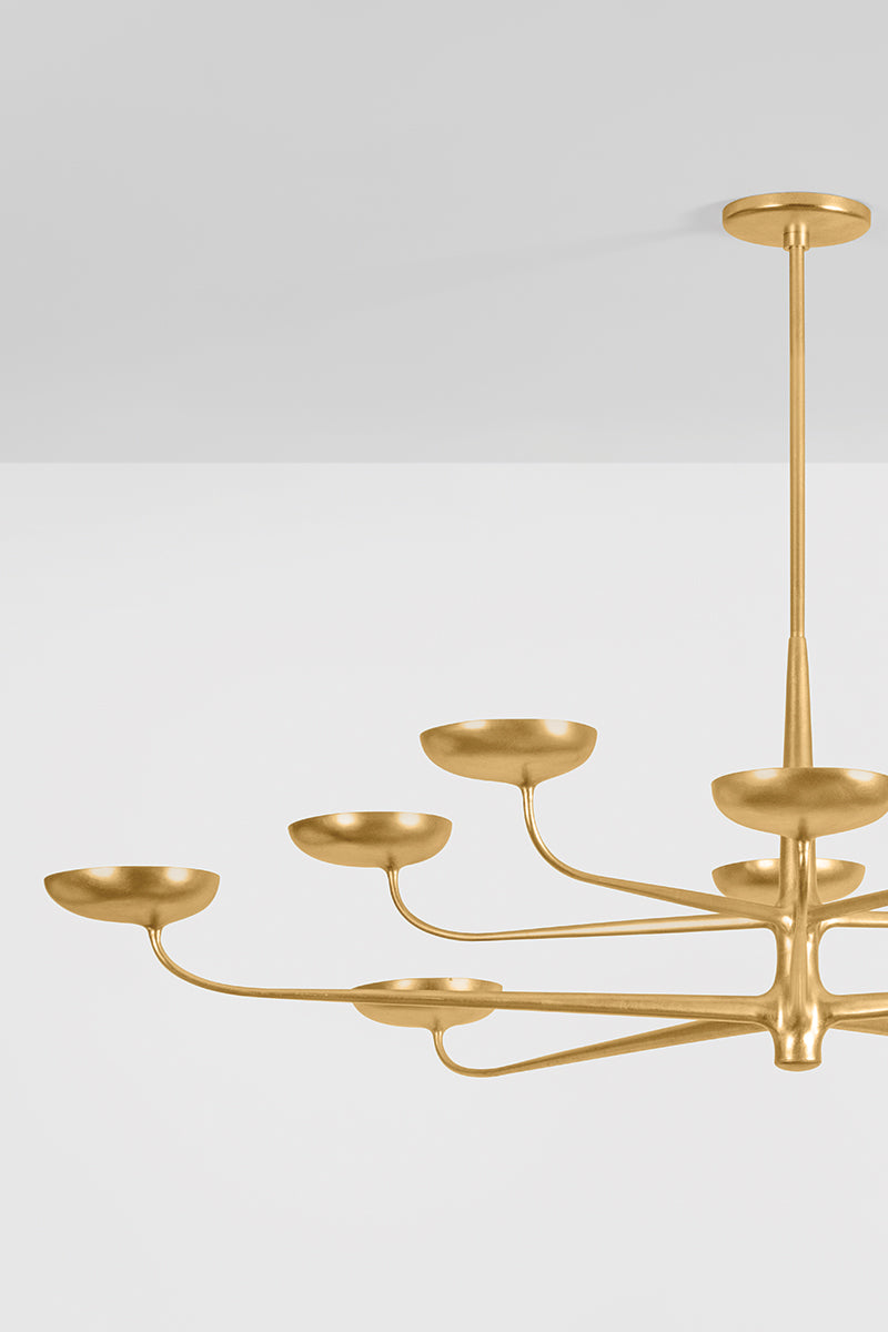 Hudson Valley Taormina 63" Chandelier Vintage Gold Leaf detail view 5