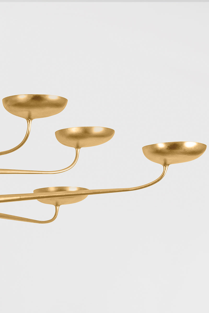 Hudson Valley Taormina 63" Chandelier Vintage Gold Leaf detail view 6