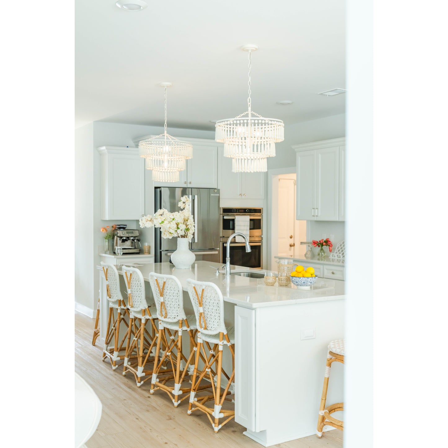 Tiana 3 Light Chandelier - Matte White