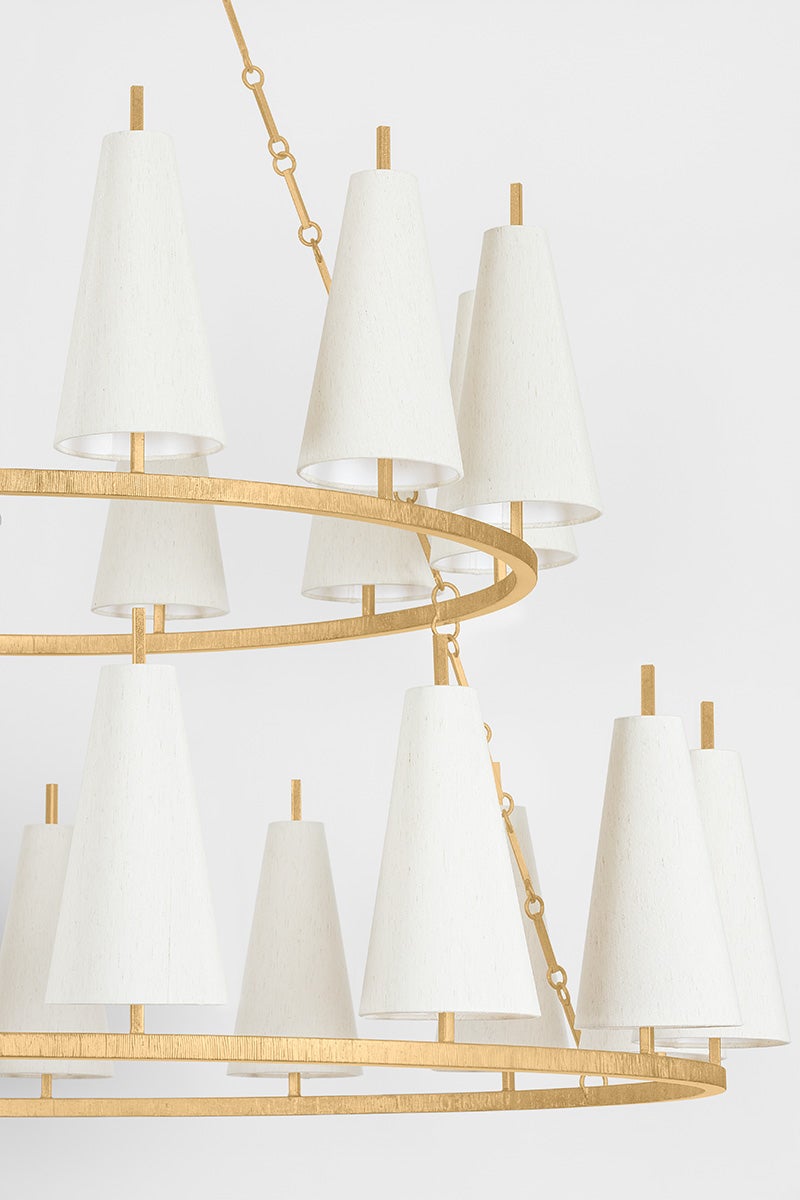 Corbett Tirana Chandelier Vintage Gold Leaf Detail 1