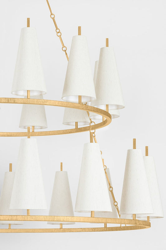 Corbett Tirana Chandelier Vintage Gold Leaf Detail 1