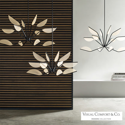Visual Comfort Modern Belterra Chandelier Nickel, Polished Nickel
