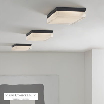 Boxie Outdoor Flush Mount, 1-Light, LED, Antique Bronze, 9"W (700BXLZ-LED 703TCWT)