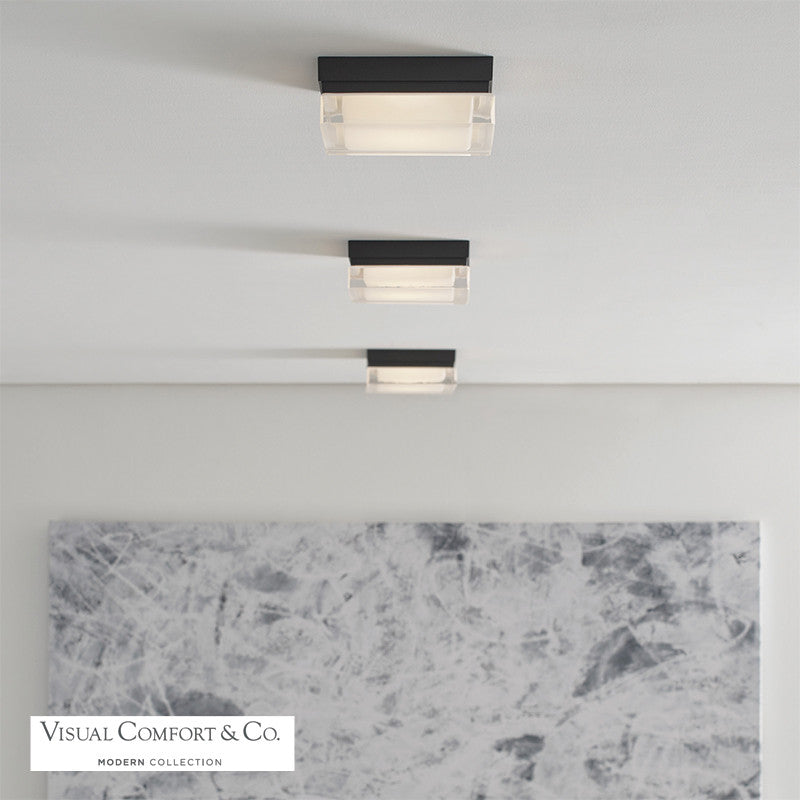 Boxie Outdoor Flush Mount, 1-Light, LED, Antique Bronze, 5.5"W (700BXSZ-LED3 703TDTF)