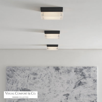 Boxie Outdoor Flush Mount, 1-Light, LED, Antique Bronze, 5.5"W (700BXSZ-LED3 703TDTF)