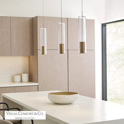 Visual Comfort Modern Captra Pendant Nickel, Satin Nickel