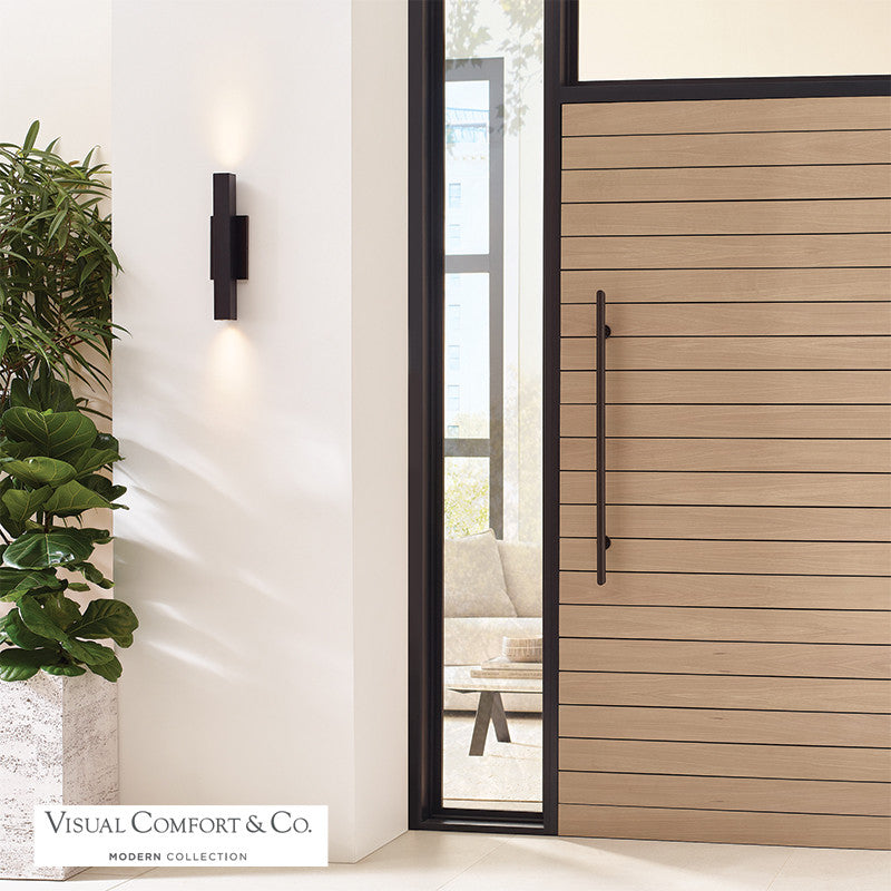 Chara Square Outdoor Wall Sconce, 1-Light, LED, Black, 17"H (700OWCHAS93017BUDUNV 70PDHQT)