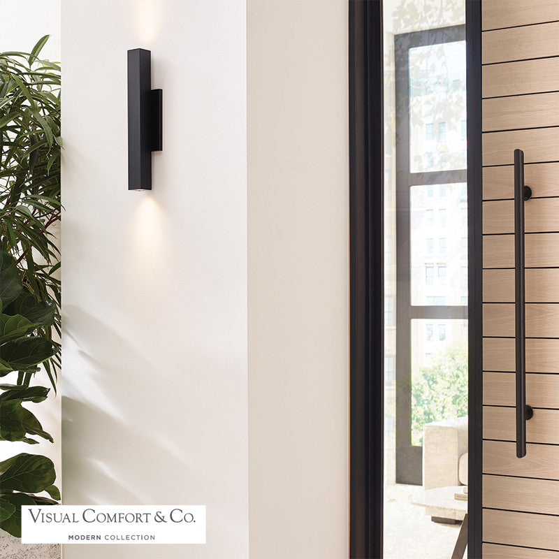 Chara Square Outdoor Wall Sconce, 1-Light, LED, Black, 17"H (700OWCHAS93017BUDUNV 70PDHQT)