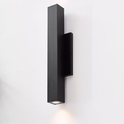 Chara Square Outdoor Wall Sconce, 1-Light, LED, Black, 17"H (700OWCHAS93017BUDUNV 70PDHQT)