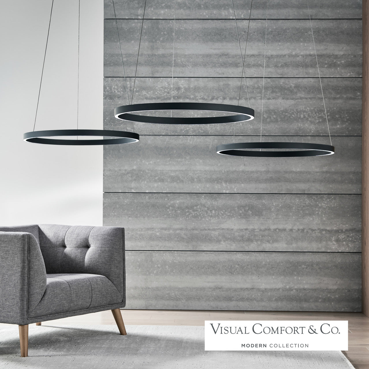 Visual Comfort Modern Fiama Chandelier Nickel, Satin Nickel