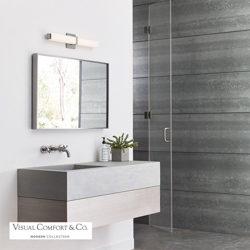 Visual Comfort Modern Milan Bath Vanity Nickel, Satin Nickel