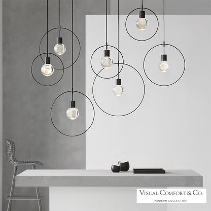 Visual Comfort Modern Mina Pendant Nickel, Satin Nickel