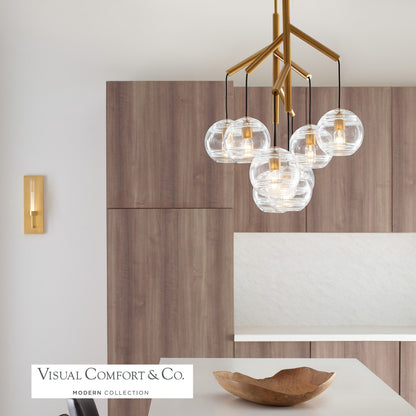 Visual Comfort Modern Sedona Double Chandelier Brass, Aged Brass