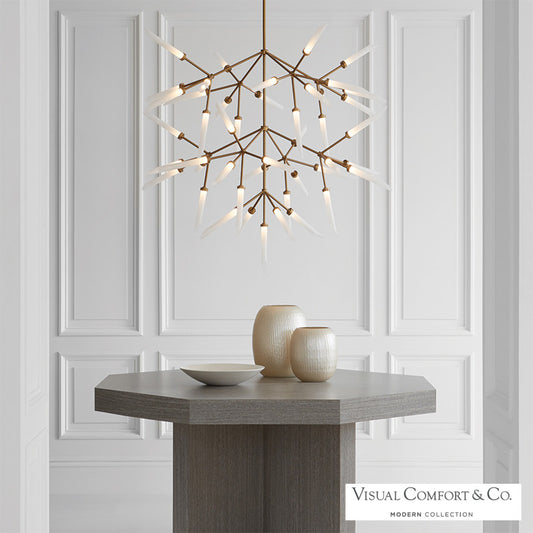 Visual Comfort Modern Spur Grande Chandelier Black, Matte Black