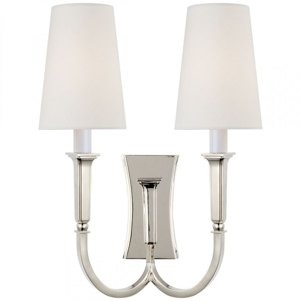 Visual Comfort Signature Delphia Large Double Arm Wall Sconce Hand-Rubbed Antique Brass