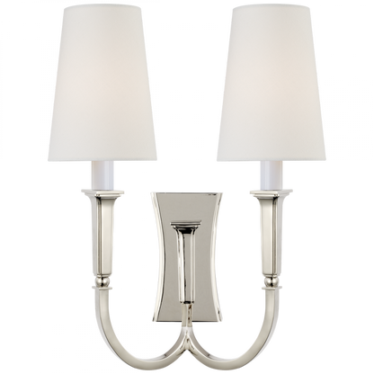 Visual Comfort Signature Delphia Large Double Arm Wall Sconce Hand-Rubbed Antique Brass