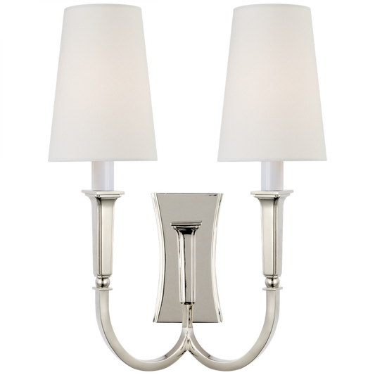 Visual Comfort Signature Delphia Large Double Arm Wall Sconce Hand-Rubbed Antique Brass
