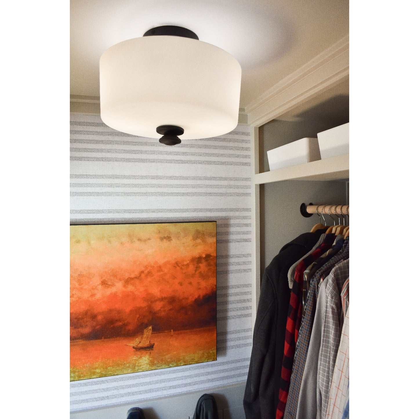 Travis 2 Light Black Forged Ceiling Mount