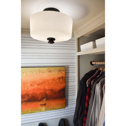 Travis 2 Light Black Forged Ceiling Mount