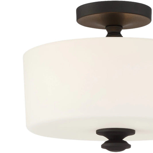 Crystorama Travis Semi Flush Mount Polished Nickel