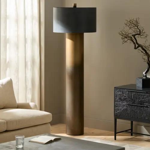 Tortoise Drum Floor Lamp