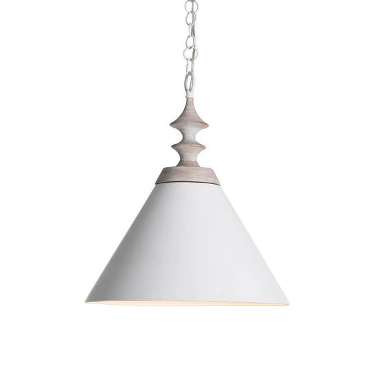 Gabby Tovah Pendant Matte White, Natural Whitewashed Wood